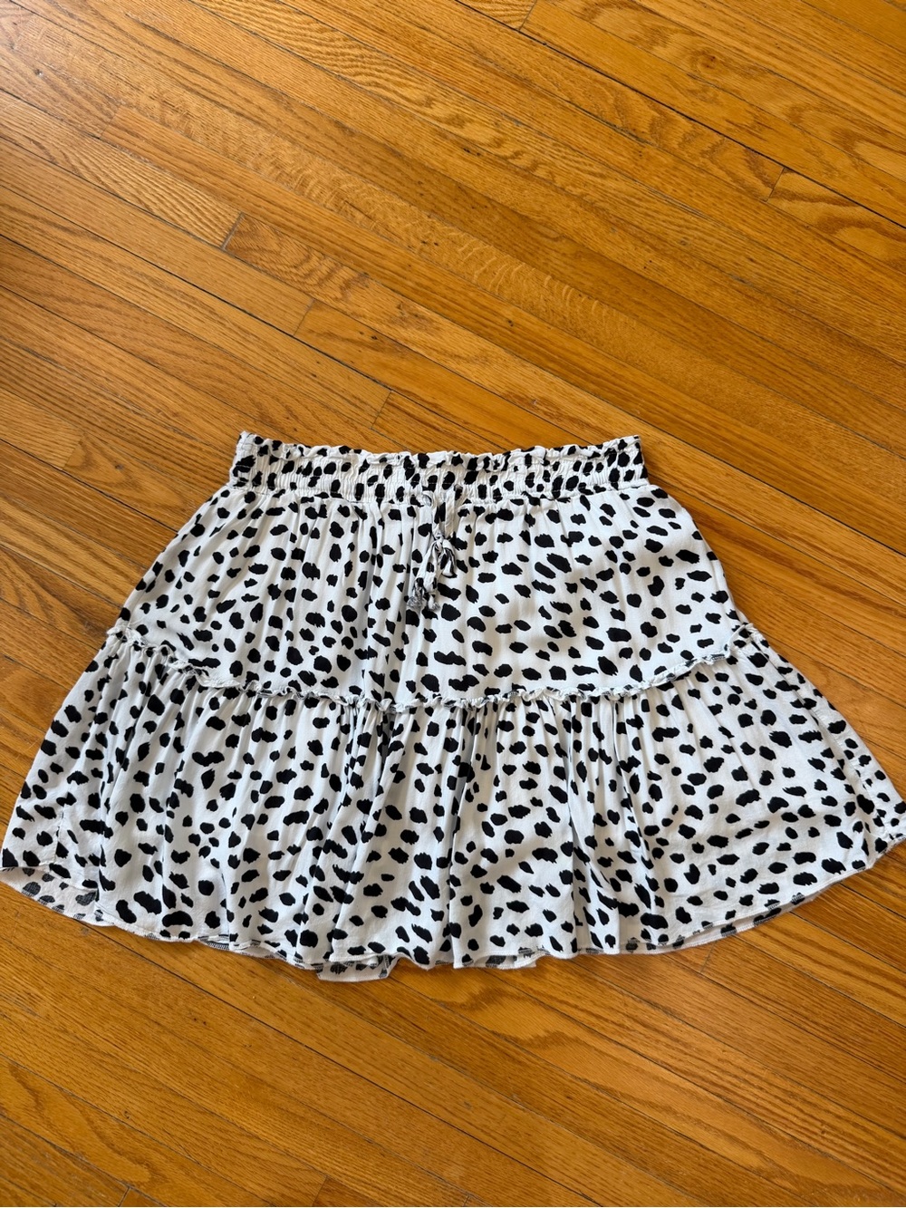 Alelly Black and White Dalmatian Print Skater Skirt